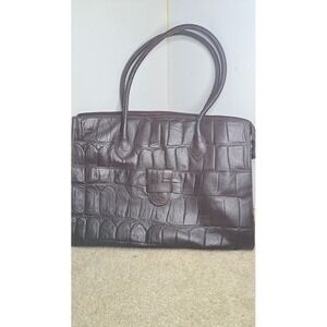 Michael Rome Designs Dark Brown Genuine Leather Hobo Tote Large Shoulder Handbag